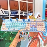 DIY SpongeBob Mechanical Jingle Keyboard Stitch 108 Wireless RGB Green Axis Charging Cartoon Keyboar