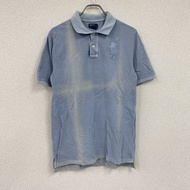 Ralph Lauren Polo 短袖 Polo 衫，淺藍色，XL 碼，古著。