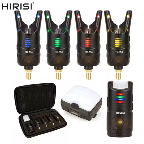 Hirisi S1A-4D Carp Fishing Alarm Set with Camping Light Waterproof Adjustable Bite Alarm Indicator F