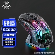 （sell like hot cakes）Tarantula SC630 Transparent Mouse Wireless Wired Bluetooth Three-Mode Gaming Ga