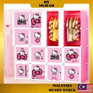 Child Wardrobe 16 Cube Hello Kitty Girl Kids Clothes Cabinet Bedroom Organizer Almari Rak Baju Pakai