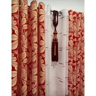 Guava leaves red ring curtains (Sola per piece &amp; per set)