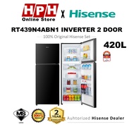 Hisense 420L 2 Door 5 STAR  Refrigerator RT439N4ABN1 / Fridge / Durable Inverter  Deodorizing Filter