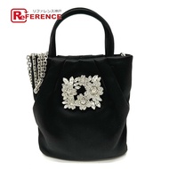ROGER VIVIER 義大利製造水晶垂褶口袋花束手提包