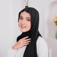 Al-Hijab Aurellie Pasmina Kaos Meleyot Jersey Premium Muslim Pashmina Jilbab Wanita Kerudung Instan 