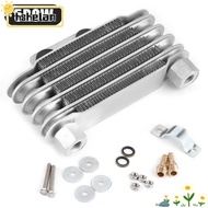 HSHELPH Original Oil Cooler, Durable 65ml Universal Oil Cooler, Aluminum 5 Row Motorcycle Engine Rad