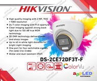 Hikvision DS-2CE72DF3T-F 2MP Turret Analog Color Vu (24/7 Full Color Imaging) Metal Body CCTV Camera