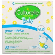 Culturelle, Probiotics, Baby, Grow + Thrive, Probiotics + Vitamin D Packets, 12-24 Months, Unflavored