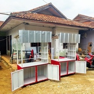 Booth container gerobak warung Gerobak jualan ukuran costum Set