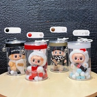 (No dolls)For labubu bag 16CM high small red can Coke labubu cotton doll out ortable Transparent PVC