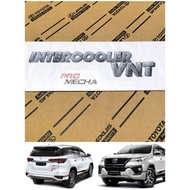 ORIGINAL TOYOTA FORTUNER 2016 ~2021 REAR BONNET STICKER " INTERCOOLER VNT ".  BOOT INTERCOOLER VNT