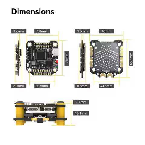 SpeedyBee F7 V3 Flight Stack 3-6S Lipo F7 V3 Flight Controller & BL32 50A ESC 30.5x30.5mm 500MB Flas