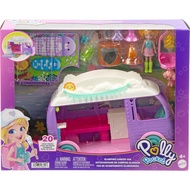 Polly Pocket Glamping Camper Van Doll & Pet Playset Camping & Food Accessories Travel Toy (JCC32)
