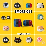 【Trend Front】For 1MORE Q21 Case Earphone Case Vintage Cute Cartoon Soft Silicone Casing NO.1