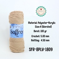 ANEKA - 8-Ply Saffron Knitting Yarn / Crochet Knitting Yarn - 1809 - Cream