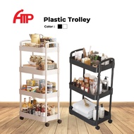 ATP RACK 🎥 Plastic Trolley 3/4/5 Tier Multifunction Storage Trolley Rack Office Shelves Kitchen Rack