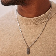 Custom Rectangular Necklace For Men Simple Necklace For Man Anniversary Gift For Him Men's Jewelry