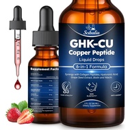 GHK-CU Peptides Supplement Oral Drop, Pro 6-in-1 GHK CU Copper Peptides with Hydrolyzed Marine Colla