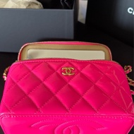 ✨ Chanel 金球長盒子 漆皮桃紅 ✨
