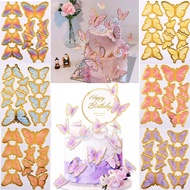 Butterfly Topper Birthday Cake Decoration Paper Bouquet Decoration Butterfly Sticker Butterfly Bouqu
