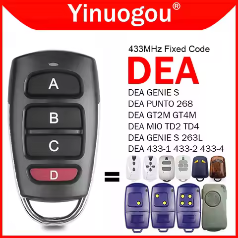 DEA MIO TD2 TD4 GT2M GT4M 433-1 433-2 433-4 GENIE S 263L PUNTO 268 Garage Door Remote Control 433MHz