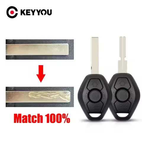 KEYYOU With Cut Blade Replacement Key Shell Case For BMW E81 E46 E36 Z3 Z4 X3 X5 E36 325i 3 5 7 330i