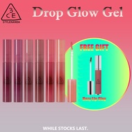 Original 3CE Drop Glow Gel Lipstick, Non-Sticky Hydrating Formula, Bouncy Gel-Gloss High-Shine Glow