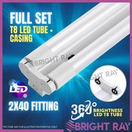 [FULL SET] DOUBLE 4FT T8 Led Tube Light LED Set Lampu Panjang Lampu Kalimantang LED Ceiling Light Led Tube With Casing
