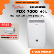 [FREE BUBBLE WRAP] Firenzzi | FDX-7000 Dehumidifier | 60L per day | Anti-frost protection | Time set