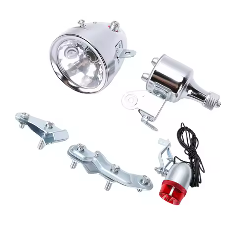 Dynamo Bike Light Kit Generator Dynamo Headlight Tail Light Kit 12V 6W Waterproofing Bike Friction G