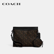 COACH กระเป๋าสะพายข้างผู้ชายรุ่น Hitch Convertible Crossbody With Hybrid Pouch With Horse And Carriage Print สีน้ำตาล CC087 A7U