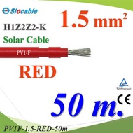 50 Meters Solar Wire PV1 H1Z2Z2-K 1x1.5 Sq.mm. DC Cable Cell Red