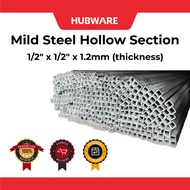 1/2" x 1/2" x 1.2mm Mild Steel Hollow Section Besi Hollow