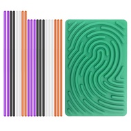 Sensory Activity Board Double Sides Busy Board Silicone Fidget Toy for Kids Travel Stress Anxiety Re