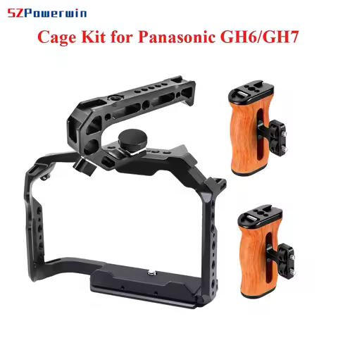 SZPowerwin Camera Cage Kit for Panasonic GH7 GH6 Stabilizer Rig Protective Frame Gimbal Arri Locatin