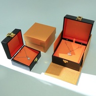 Logo Printable Metal Paint Full Set Ring Box Necklace Bracelet Packaging Box High-End Jewelry Box Hi