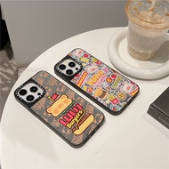 CASETiFY Mirror Case【Hamburger sticker LULU THE PIGGY】IPhone Case For iPhone 15 Pro MAX 12 13 14 Pro MAX Cartoon Side letter Impact Resistant Silicone Phone Cover Soft TPU Casin