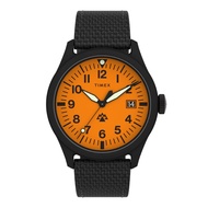TIMEX TW2W23700 Expedition North® Traprock นาฬิกาข้อมือผู้ชาย สายผ้า สีดำ/ส้ม หน้าปัด 43 มม.
