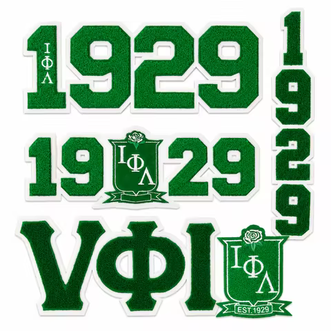 Iota Phi Lambda Sorority Chenille Greek Letter Iota Phi Lambda 1929 Iron on Towel Patch for Sweatshi