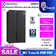 ELECTROLUX [ ESE6101A-BMY ] 606L Black Side by Side Fridge/Refrigerator