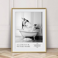 กรอบรูปโลหะสีดำ QJMBF 30X40 50x7 0ซม. โปสเตอร์ศิลปะบนผนังผ้าใบวาดภาพเฟรมแกลเลอรี่ห้องนั่งเล่นทันสมัย