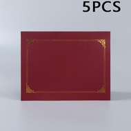 5pcs Certificate Folder Paper Certificate Cover Graduation Season Certificate Cover