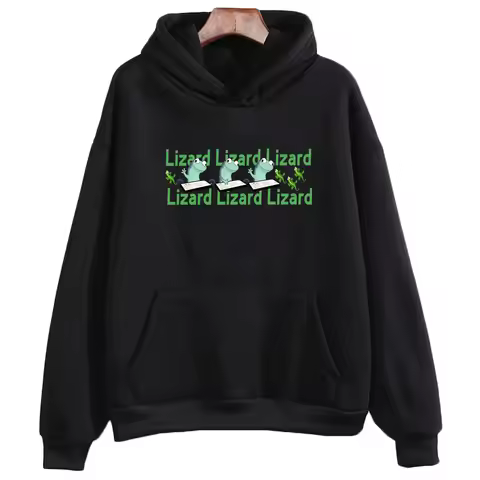 Lizard Meme Hoodies Lizard Funny Weirdcore Meme Sweatshirt Fall Men Women Long Sleeve Clothing Fashi