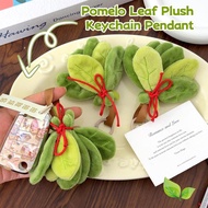Lightweight Portable Pomelo Leaf Keychain, Soft Plush Adorable Design with Cultural Good Luck Meanin