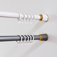 ST/🪁Mercury Home Textile Punch-Free Roman Rod Telescopic Rod Installation Curtain Rod Single Rod Curtain Rod Jackstay Wh