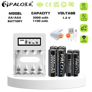 PALO 4-12Pcs 1.2V Ni-MH AAA 1100mAh AAA Rechargeable Battery  3A aaa  Rechargeable Battery
