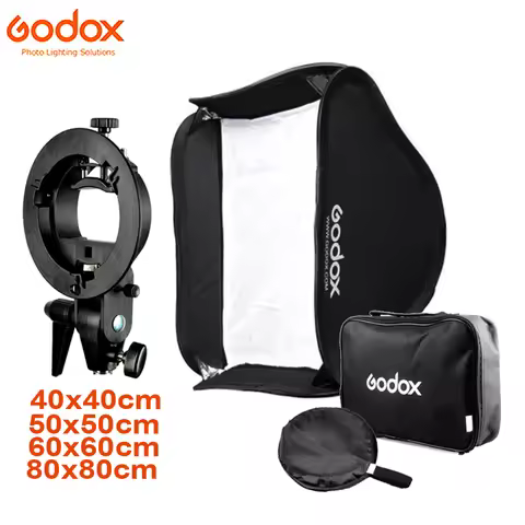 Godox 40*40cm 50*50cm 60*60cm 80*80cm Flash Softbox + S-Type Bracket Bowens S Mount Holder Studio Ph