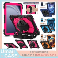 Rugged Shockproof Case For Samsung Tab A11+ 11inch X310 A11+ 5G A11 Plus X315 X236 360° Rotating Han