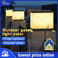 Raya Lampu Pagar Solar Pillar Light Outdoor Gate Light Solar IP67 Waterproof Lampu Tiang Pagar Solar