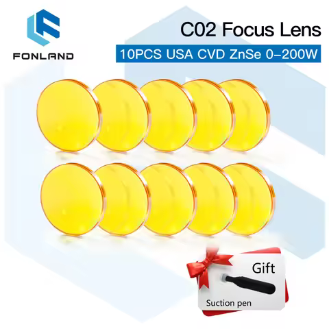 Fonland Focus Lens 3/5/10PCS USA CVD Focus Lens ZnSe DIA 20mm FL50.8/63.5 for 0-200W CO2 Laser Engra